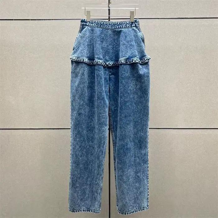 Jean femme nouveau pantalon femme délavé rétro pour l'été 2025 y2k pantalon droit en pur coton taill