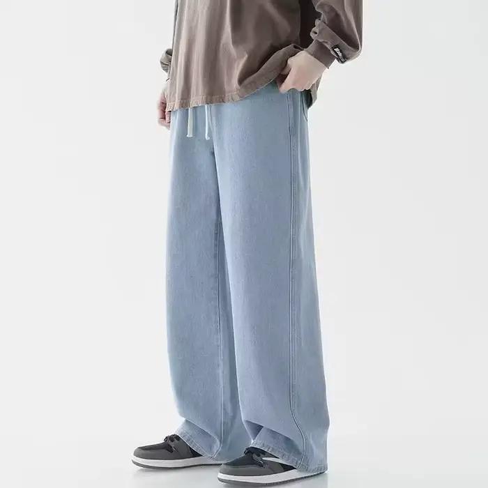 Nouveau Jean Long Décontracté Coréen pour Homme 2026 – Coupe Droite Classique en Denim, Jambes Large