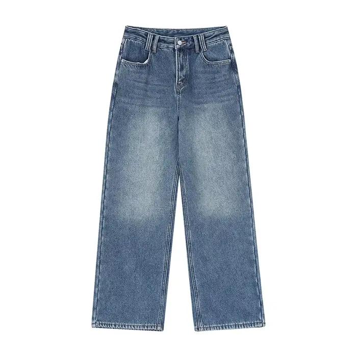 ELFSACK minimaliste décontracté classique droit ample longueur au sol jean pour les femmes