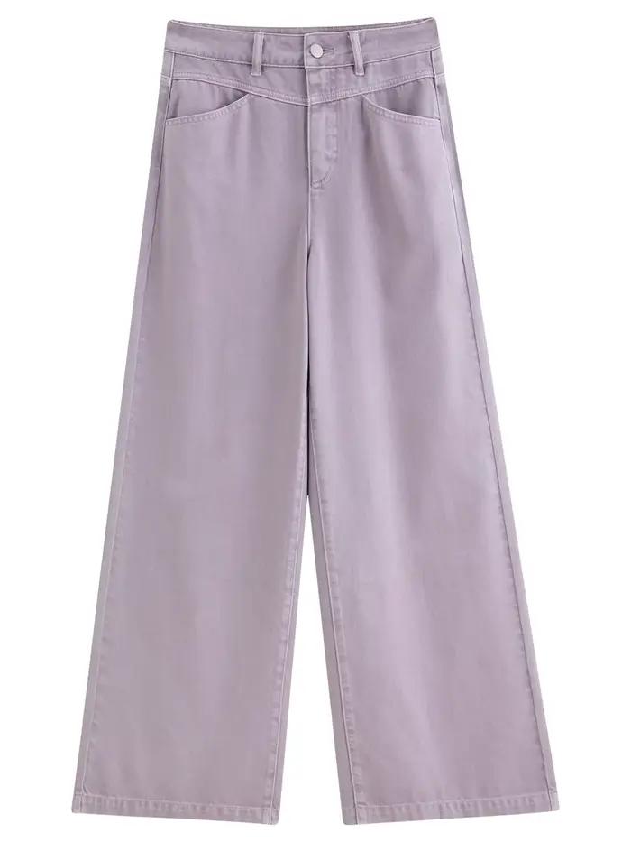 ​ DUSHU 2025 jean droit multicolore femme-pantalon en jean décontracté à jambes larges confort usage