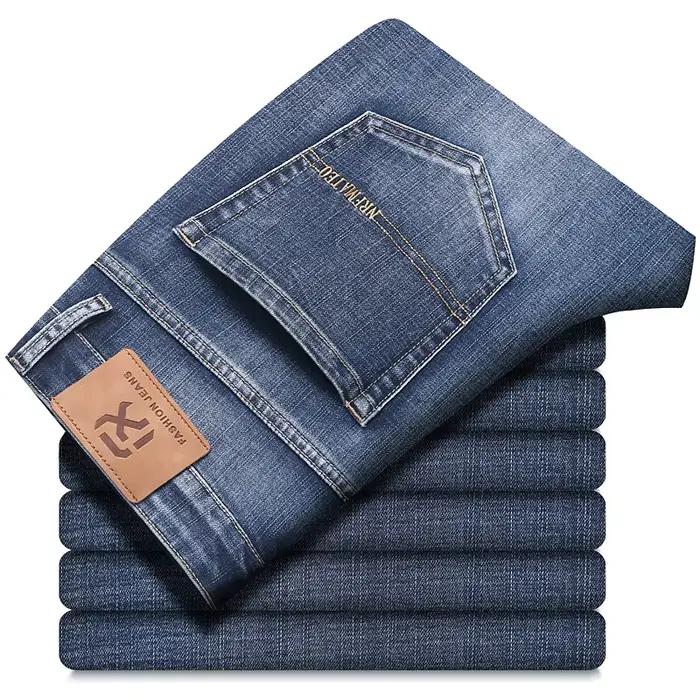 Nouveau Jean Droit Ample Grande Taille 40 42 44 pour Homme – Pantalon en Denim Extensible Tendance B
