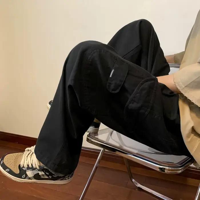 Pantalon de travail droit pour hommes, pantalon de Skateboard de rue japonais rétro américain, tenda