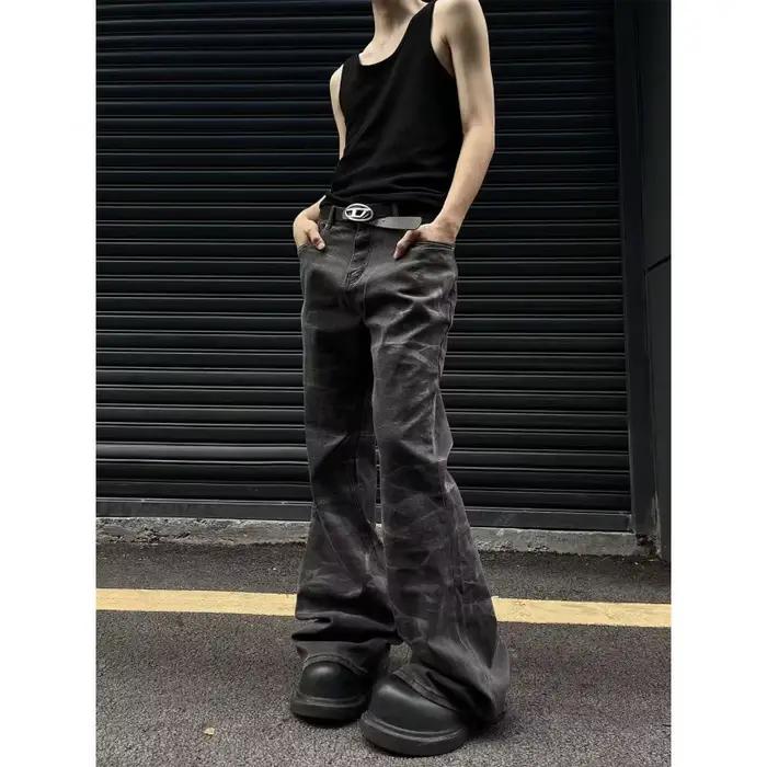 Jeans décontractés style streetwear américain coupe droite ample pour homme printemps automne usage urbain casual
