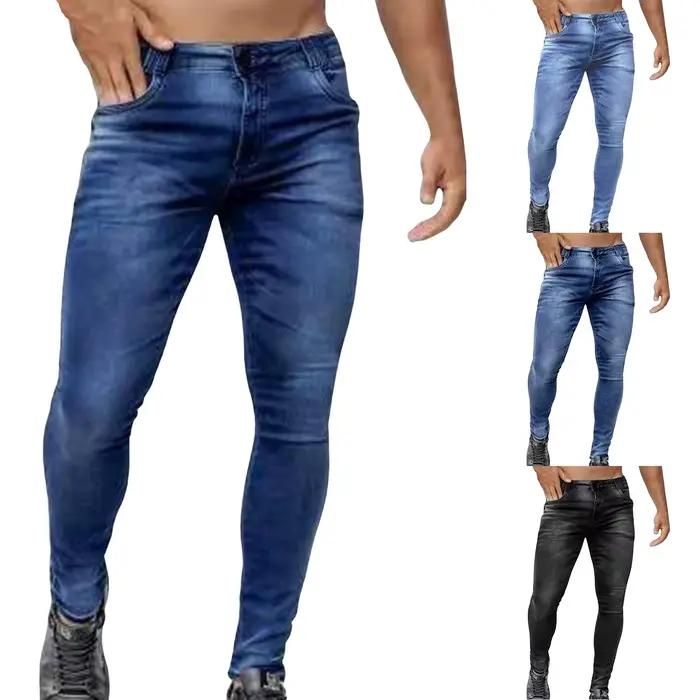 Jean Skinny Stretch Denim Pantalons Hommes Style Streetwear pour Grand Garçon Occasions Voyage Sport Maison