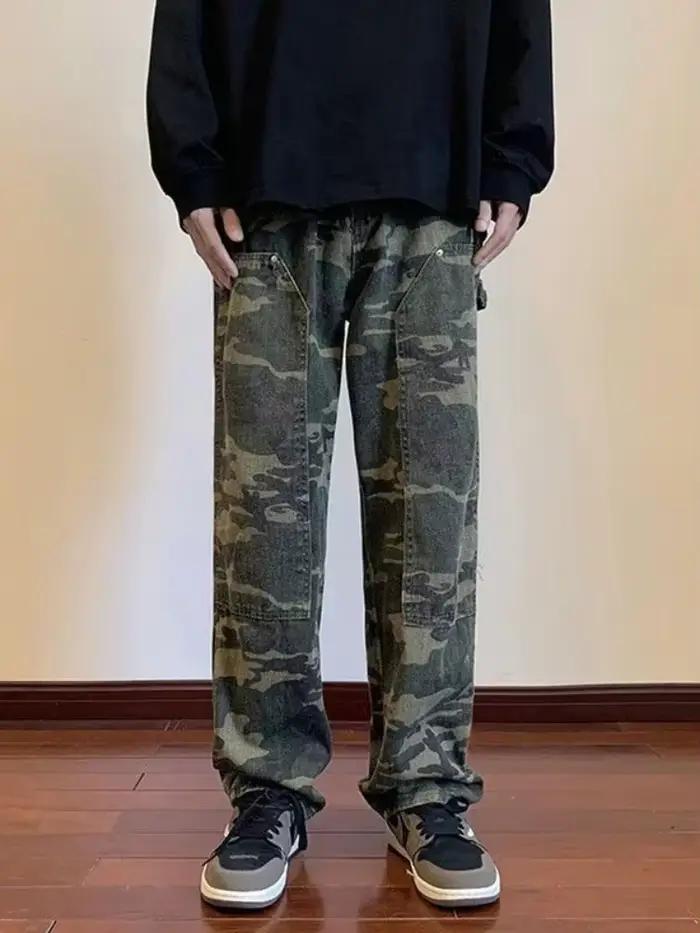 Jean pour hommes épissé Cargo homme Cowboy pantalon Camouflage