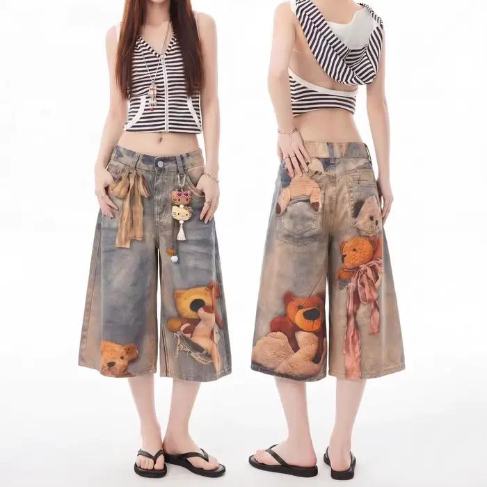 Shorts en jean amples pour femme