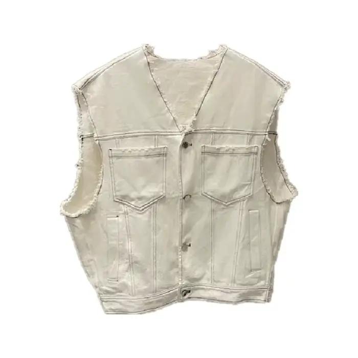 Gilet en jean blanc pour femme