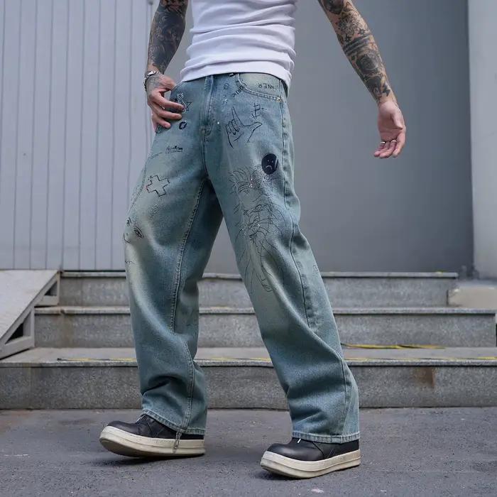 A99 RockCanRoll bonne qualité lavé coupe ample élégant mode Denim jean