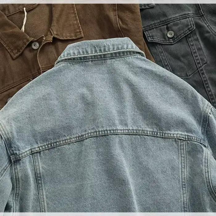 At Silhouette-Veste en jean multi-poches pour homme