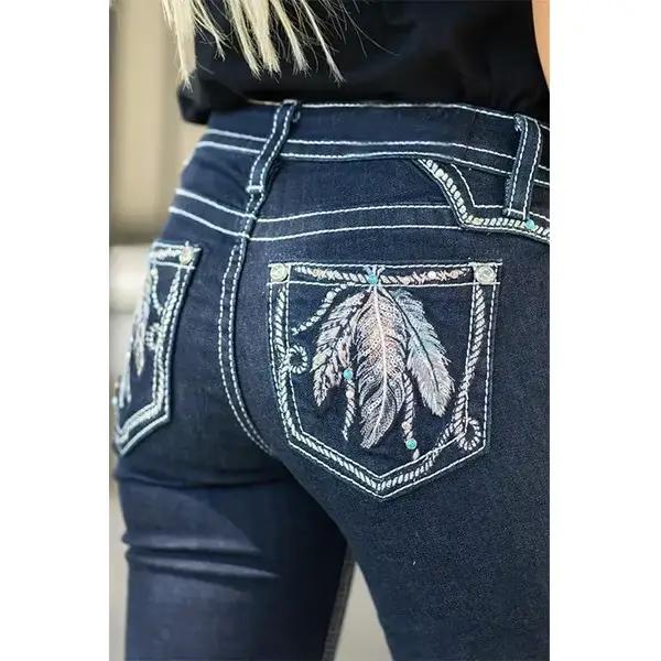 Jean Long en Denim pour Femme