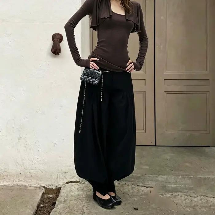 Pantalon décontracté léger et ample pour femme
