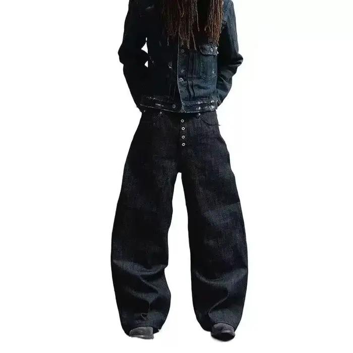 Jean ample à jambe large en selvedge original non extensible