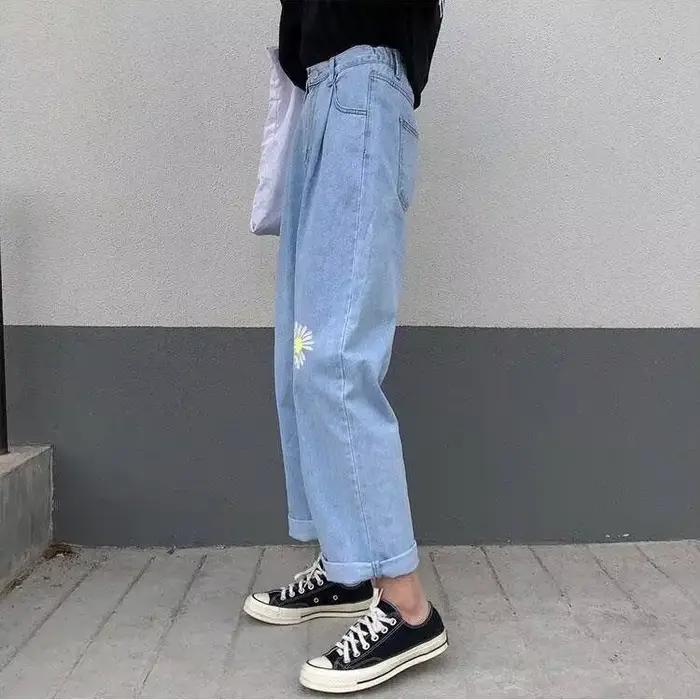 Jeans coréens pour femmes 2026, style Y2K, bleu ciel, coupe droite, taille haute, polyester et fibre de bambou, pantalon à jambes larges, braguette zippée, ajustement lâche, longueur cheville