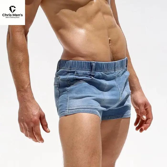 Shorts en jean taille basse pour hommes