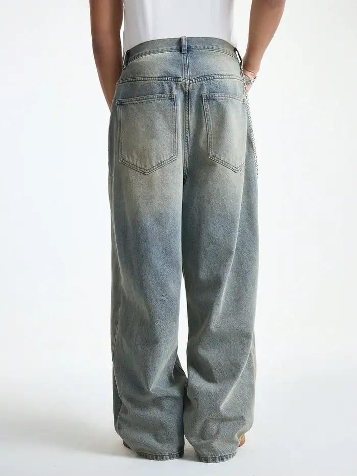 Manfinity EMRG Jean ample rétro délavé bleu clair pour homme