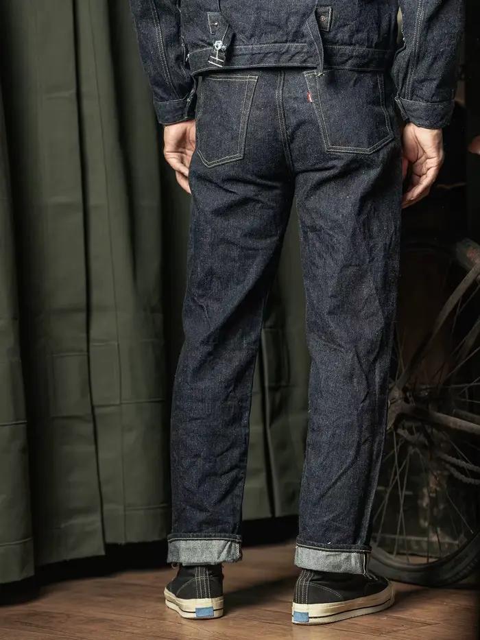 Robuste Bronson S801XX Slub Raw Selvage Denim Jeans 1943 Vintage Taille Salopette Rigide
