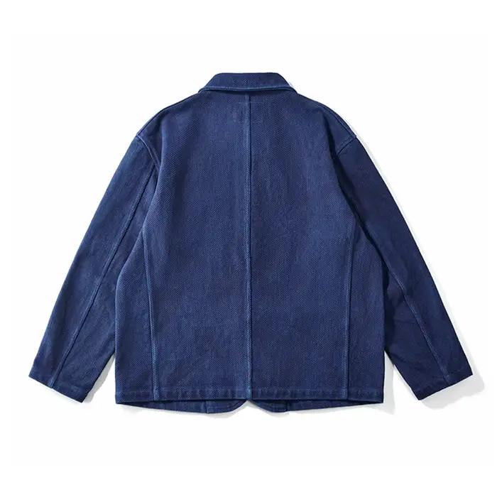 Veste Indigo poids lourd hommes automne hiver vêtements de travail Vintage