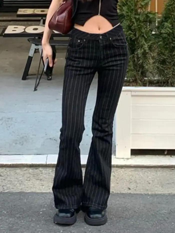 FDEY – jean Slim Vintage Chic à rayures