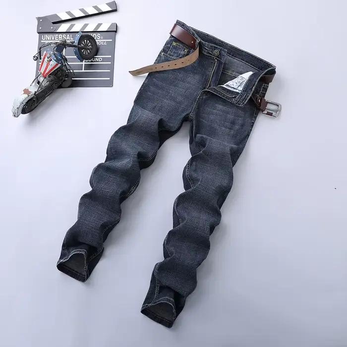 Printemps automne 2025 hommes Jeans intelligents mode d'affaires droit régulier bleu Stretch Denim pantalon classique