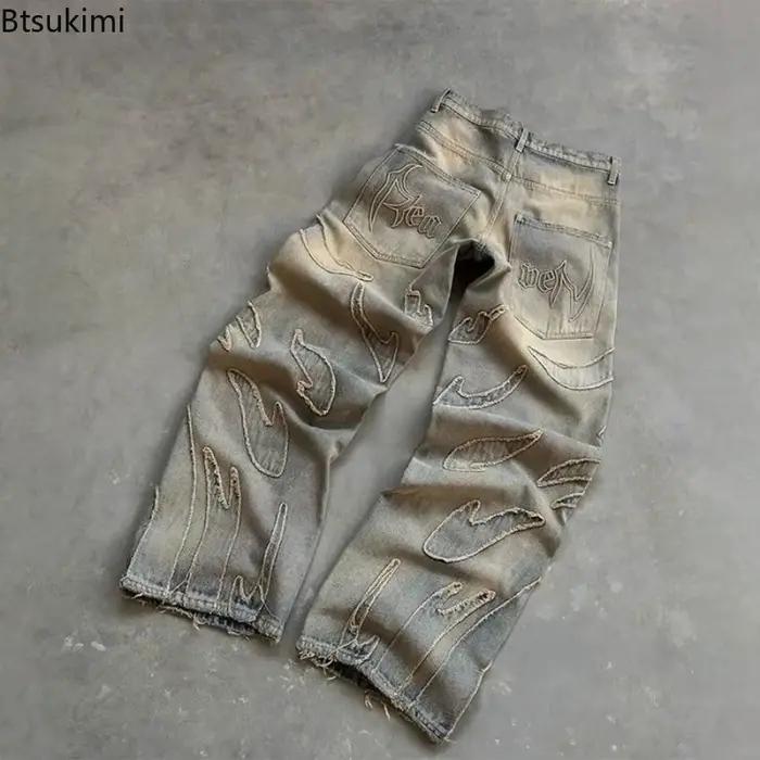 Jean ample brodé pour hommes