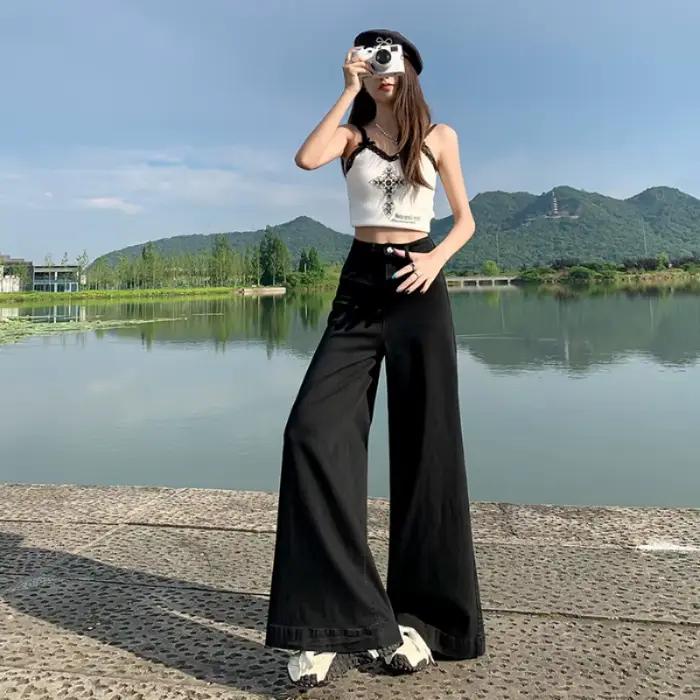 Jean rétro à jambes larges