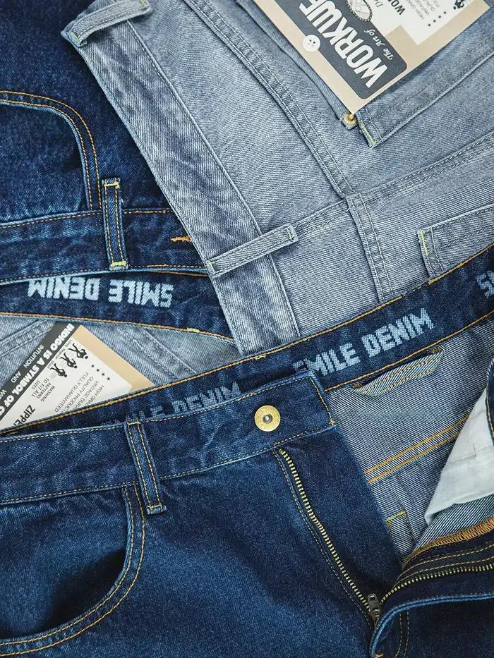 Jeans Maden-Jean Délavé en Denim pour Homme, Style Safari, Vintage et Retro, 12.8 oz, Tailles 28-38, Bleu Foncé et Clair
