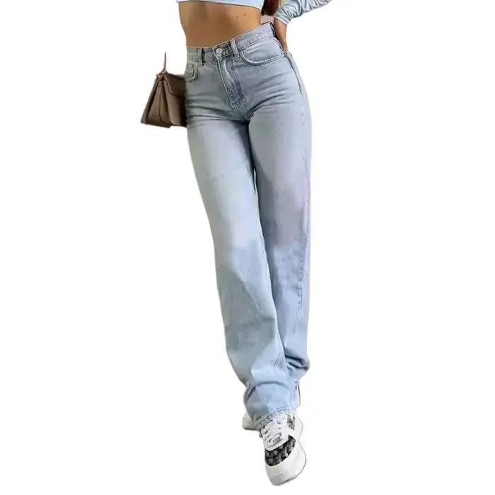 Jean Baggy taille haute pour femmes
