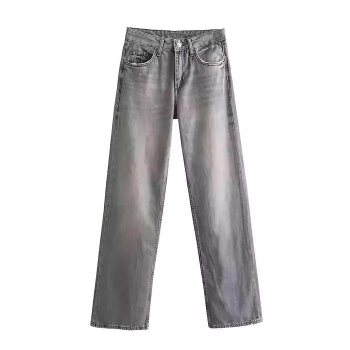 PRINTKAOIR jean Long taille droite hauteur 2025 automne hiver nouveau produit de lavage Y2k