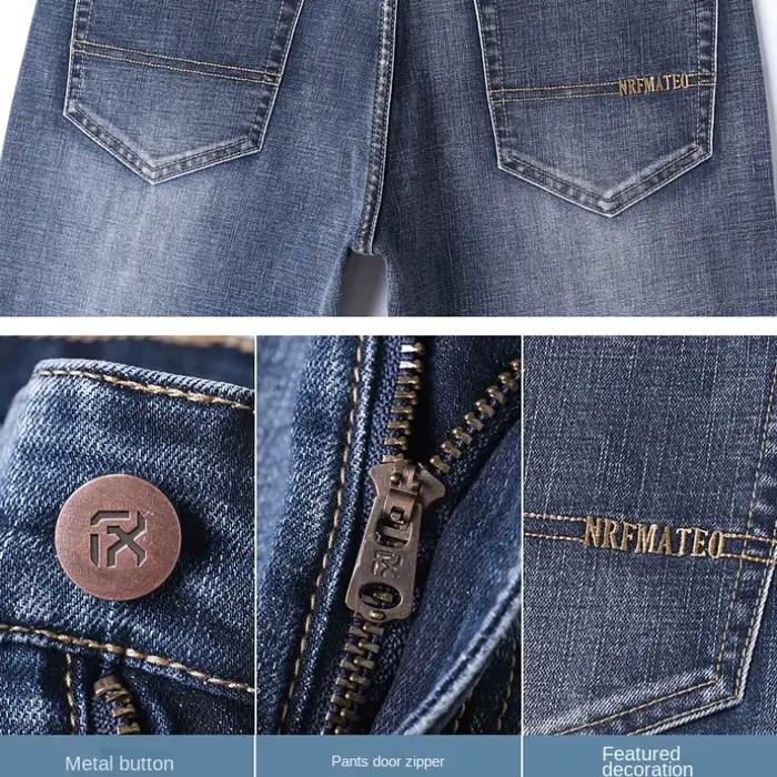 Nouveau Jean Droit Ample Grande Taille 40 42 44 pour Homme – Pantalon en Denim Extensible Tendance Business – Marque Masculine