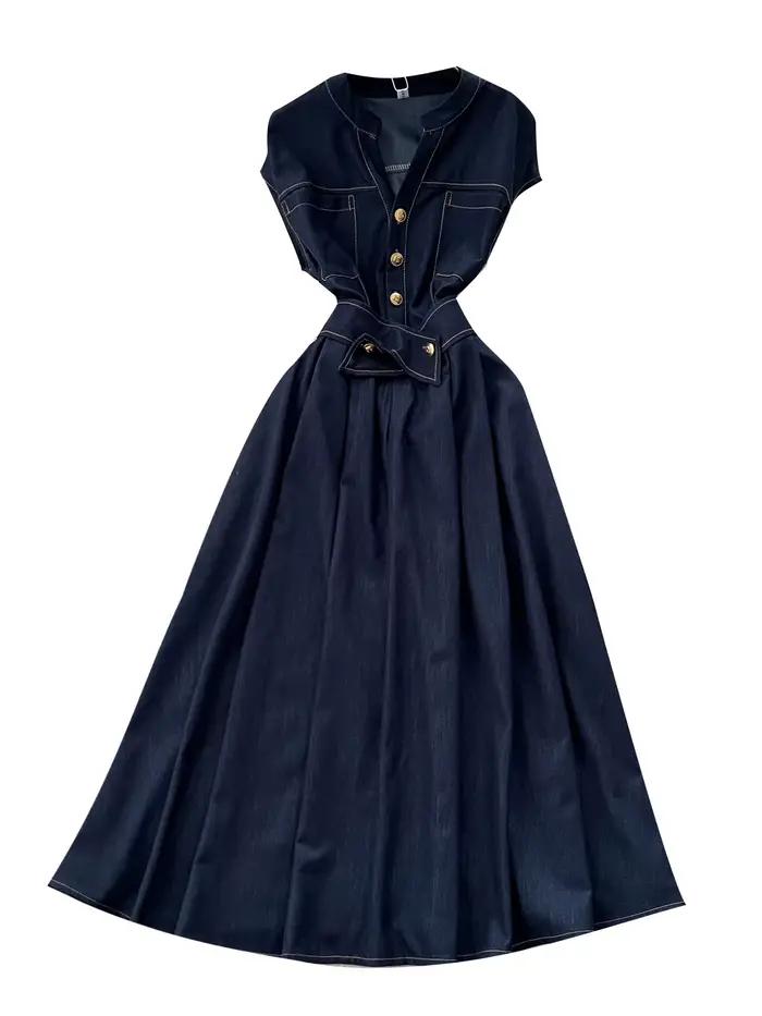 Robe longue en Denim pour femmes