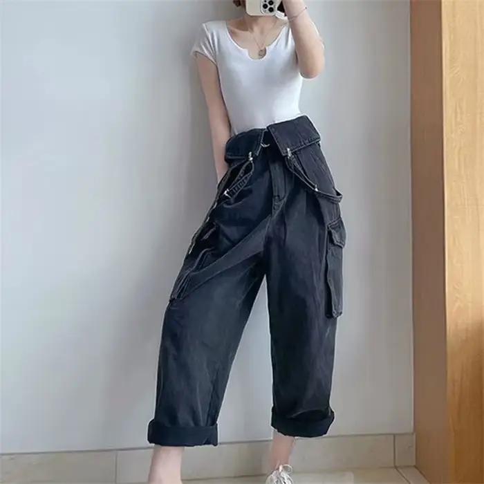 Salopette en Denim à jambes larges pour femmes