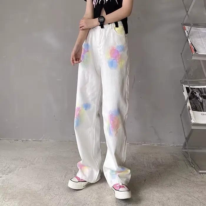 Jeans baggy College droits pour femmes