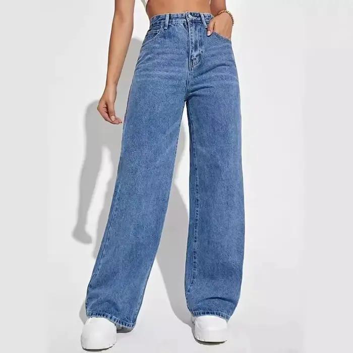 Jean bleu rétro pour femmes