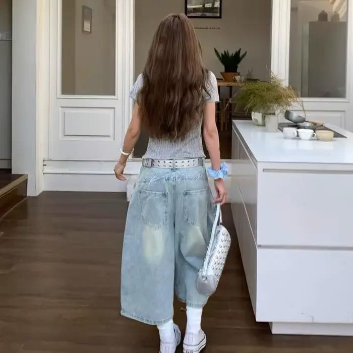 Jean baggy décontracté pour femme style vintage sexy Harajuku Y2K punk