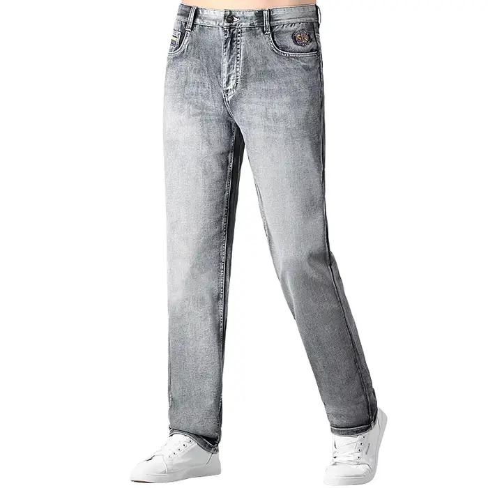 Nouveau Jean Bruce & Shark Mince Gris Clair Hommes Décontracté Élégant Pour Hommes Occasions Estivales