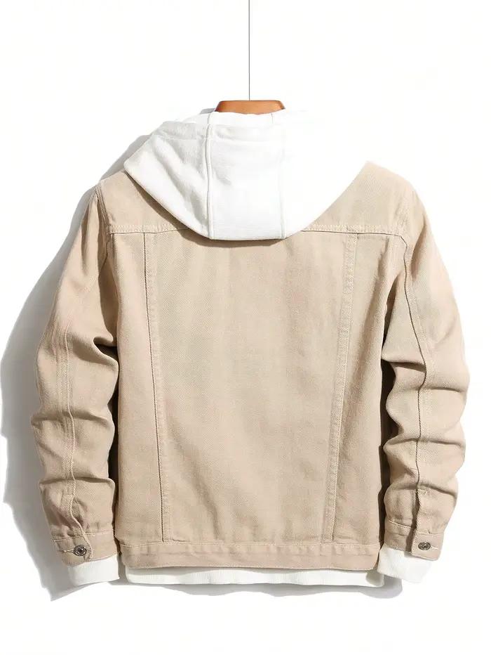 Veste en jean homme kaki pour printemps et automne style décontracté polyvalent occassions décontractées et élégantes