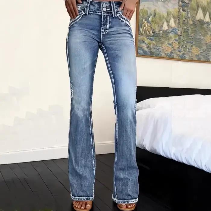 Jean Bootcut en Denim pour Femme