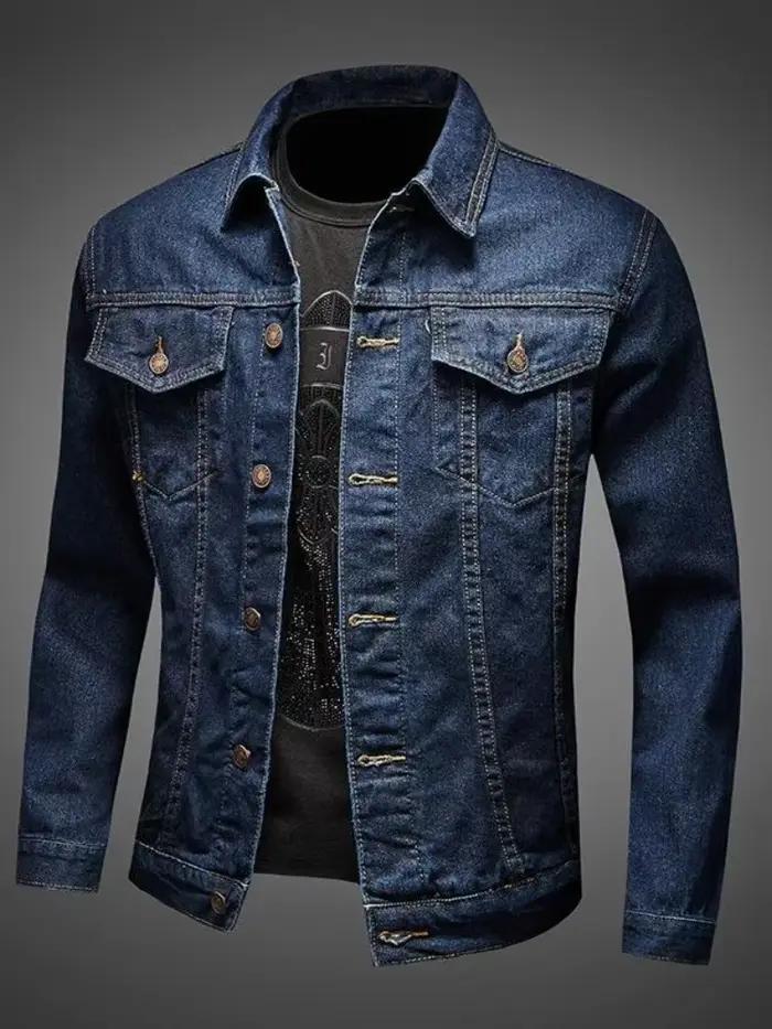Vestes en jean coupe couvertes pour hommes