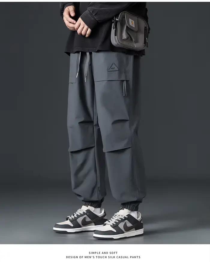 Pantalon de liaison de jambe de marque américaine rétro à la mode pour hommes décontracté fonctionnel parachutistes