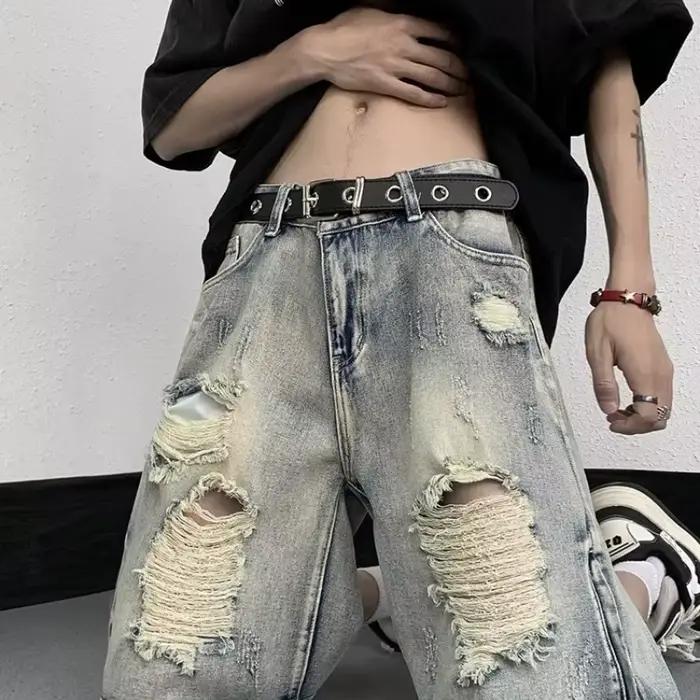 Shorts en jean déchirés d'été pour hommes