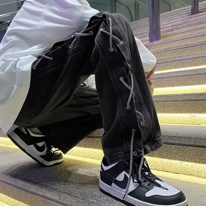 Jean Noir à Lacets pour Homme