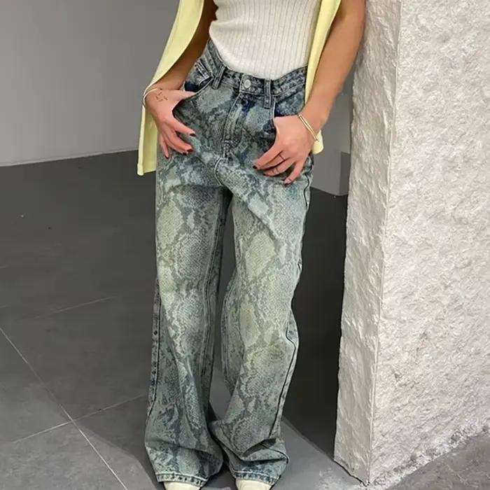 Jean Chic imprimé serpent pour femmes