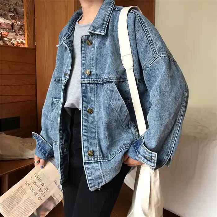Veste en jean surdimensionnée pour femme