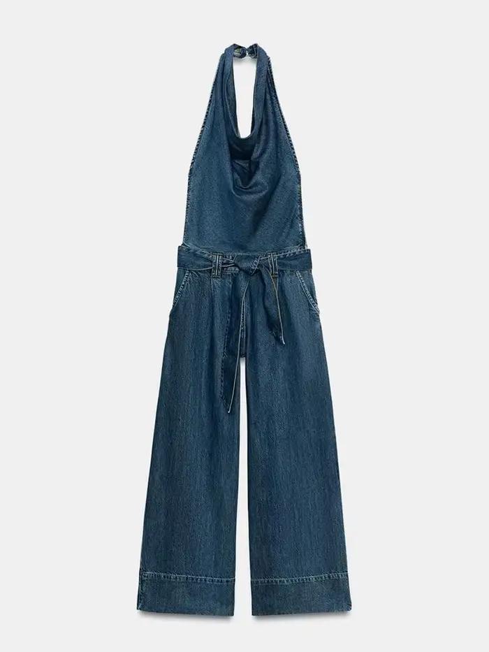 Combinaison Salopette en Jean Bleu pour Femme