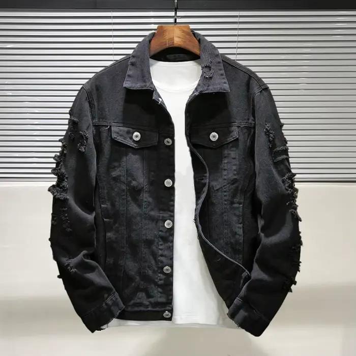 Veste en Jean Déchiré pour Homme