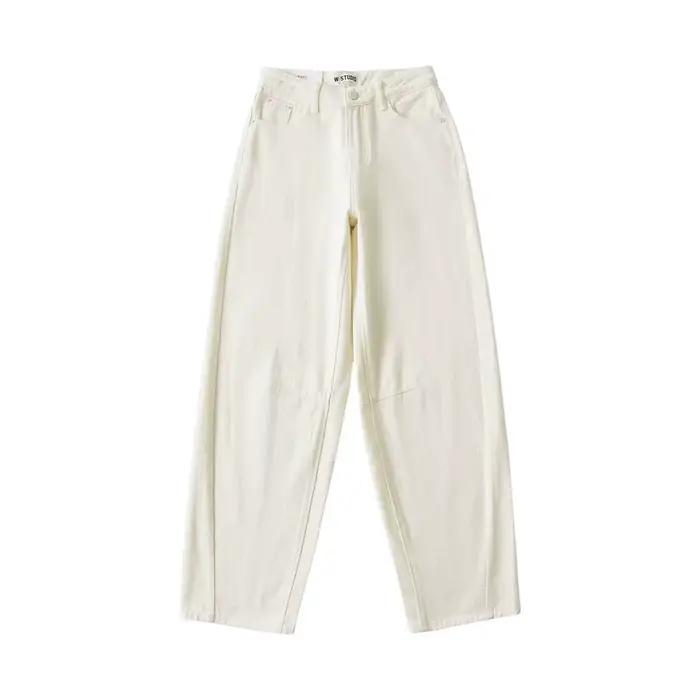 Jean ample à jambes larges style rétro américain délavé pour hiver confortable et décontracté femmes occasions quotidiennes