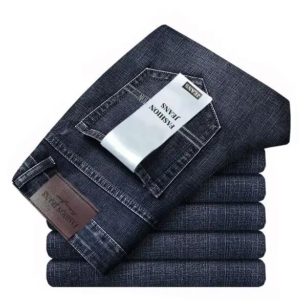Nouveau style 2026 – Jean décontracté pour homme, coupe droite, extensible, classique, bleu/noir, pantalon de travail en denim, vêtements masculins