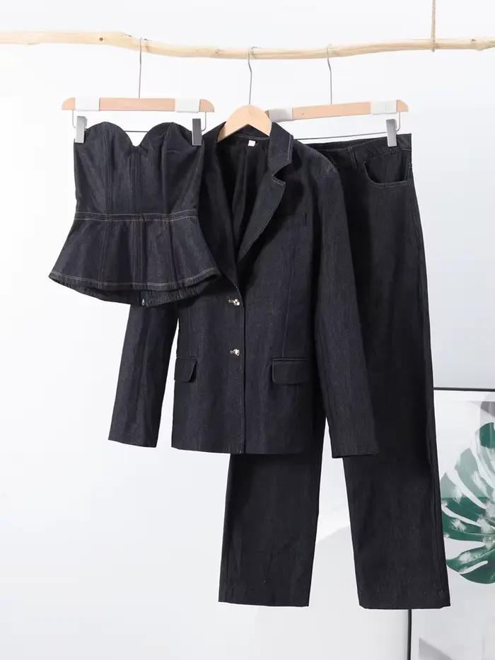 Blazer en Denim Vintage pour Femme