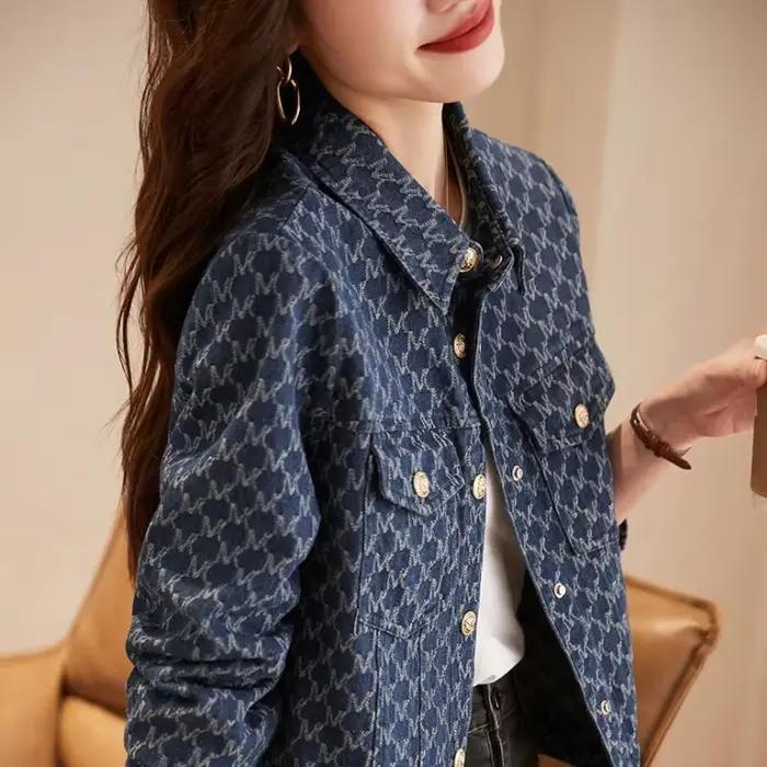 Vestes en jean avec imprimé graphique pour femmes