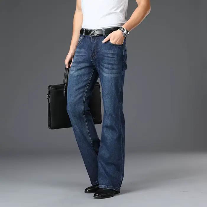 Nouveau Jean Évasé Homme 2026 – Taille Haute Élastique Décontracté Coupe Ample